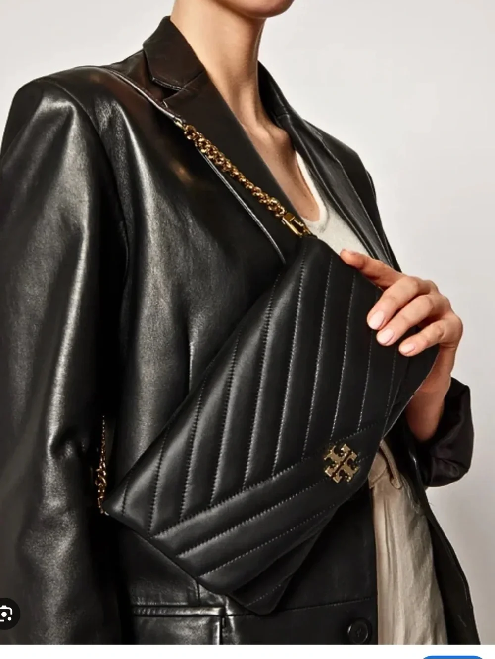 NWT Tory Burch Kira Chevron Clutch/ Shoulder Bag
